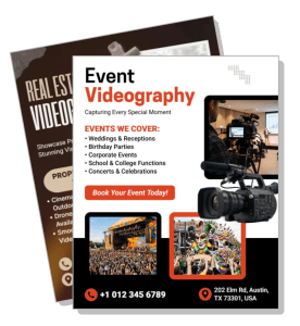 event videography flyers wedding birthday corporate events template