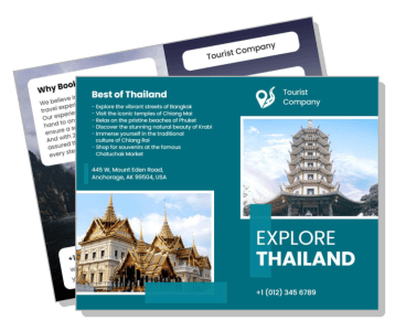 explore thailand tourist company brochure temple architecture template