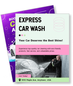 express car wash advertisement eco friendly fast service template