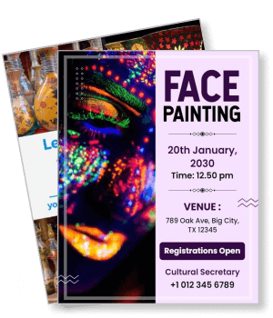face painting event with neon art and details template