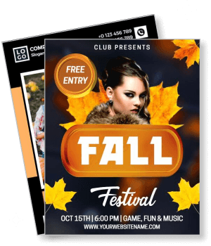 fall festival event with free entry gaming fun music october 15 leaves template