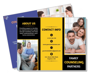 family counseling partners brochure contact information design template