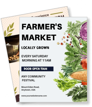 farmers market design local produce illustration template