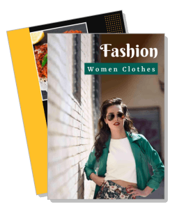 fashion women clothes magazine cover design template