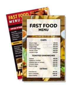 fast food restaurant menu design chips and sandwiches template
