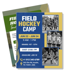 field hockey camp flyer june event details contact information template