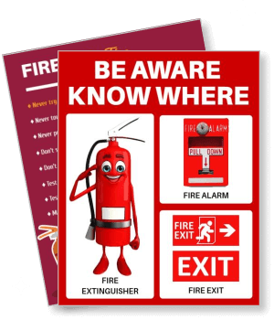 fire safety awareness be aware know where template