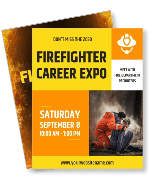 firefighter career expo poster 2023 event recruitment opportunity template