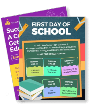 first day of school staggered schedule template