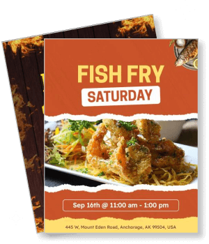 fish fry saturday event with food and details anchorage ak template