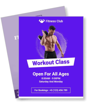fitness club workout class open all ages schedule contact info template