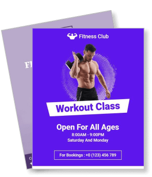 fitness club workout class poster open all ages schedule contact info template