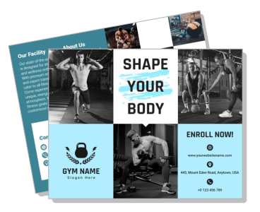 fitness gym brochure template shape your body enroll now