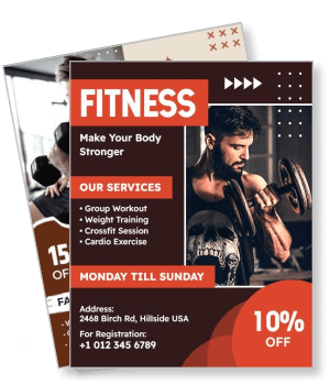 fitness gym promotional weight training discount service details template