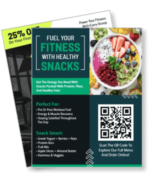 fitness snacks promo healthy nutritious food advertisement template