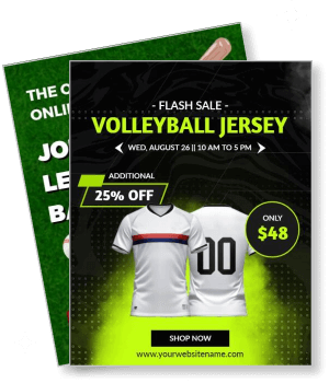 flash sale volleyball jersey promotion discount offer advertisement template