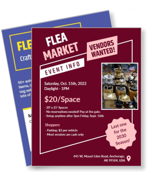 flea market event info vendors wanted sign anchorage alaska template