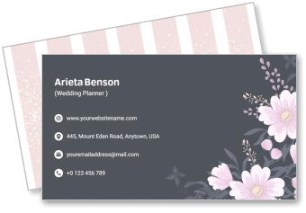 floral design wedding planner business card template