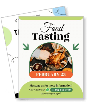 food tasting event with contact details and date february 23 template