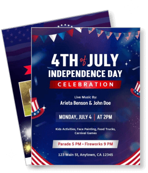 fourth of july independence day celebration event flyer template