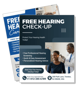 free hearing check up poster professional screening assessment advice template