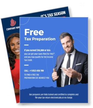 free tax preparation service poster promotion tax season advertisement template