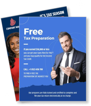 free tax preparation service promotion tax season advertisement template