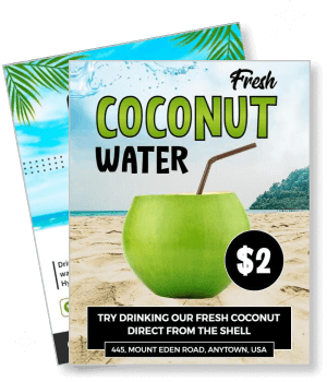 fresh coconut water beach promotion design template