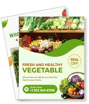 fresh healthy vegetable promotional 75 percent off delivery service template
