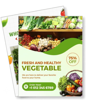 fresh healthy vegetable promotional flyer 75 percent off delivery service template