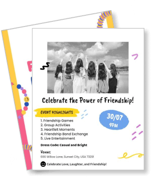 friendship celebration event kids group activities highlights template