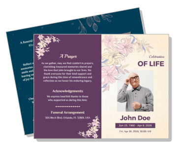 funeral program template celebration of life memorial service design