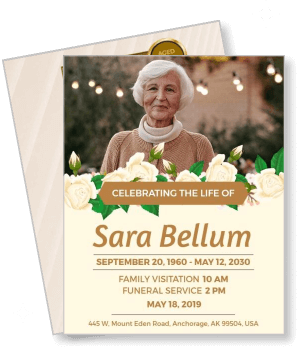 funeral service invitation card celebrating life template