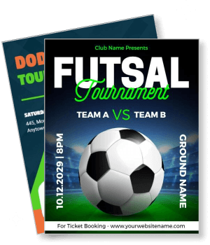 futsal tournament poster team a vs team b event details template