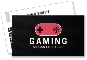 gaming theme business card design with controller logo template