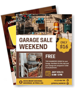garage sale weekend with free sign offer details for july event template