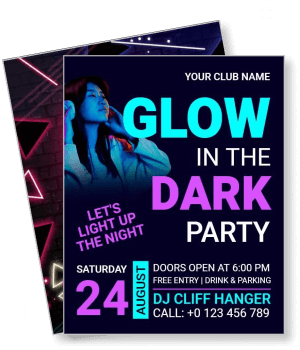 glow in the dark party club event design template