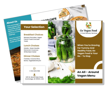 go vegan food services brochure colorful layout template