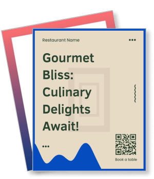 gourmet bliss culinary delights restaurant with qr code book table template