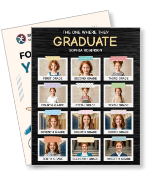 graduation photo frame kindergarten to 12th grade memories display template