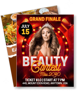 grand finale beauty contest poster miss 2090 event announcement template