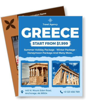 greece travel agency holiday package destination promotion template