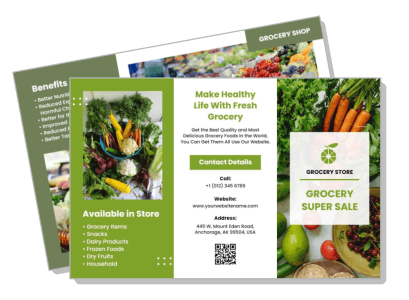 grocery store super sale flyer promotion fresh produce template