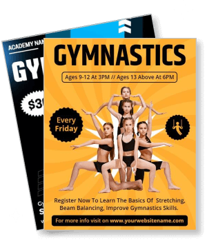 gymnastics class for kids and teens registration info template