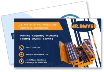 handyman service business card design tools contact information template