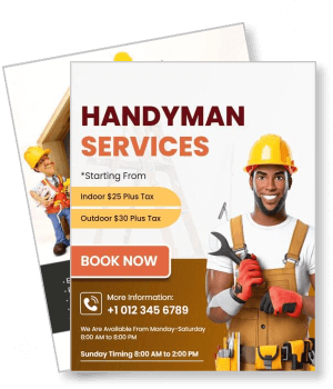 handyman services poster indoor outdoor pricing contact information template