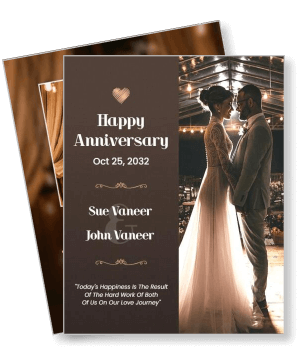 happy anniversary elegant couple celebrating special day october 25 2032 template