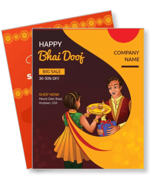happy bhai dooj festival sale with brother and sister celebration illustration template