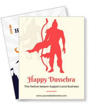 happy dussehra festive support local business celebration theme template