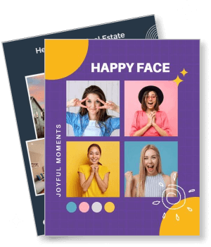 happy face collage joyful moments colorful photo template